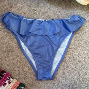 Victoria's Secret Blue High-Cut Ruffle Bikini Bottom